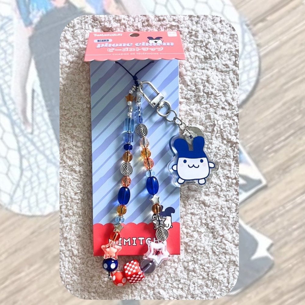 🎉🎉Bandai Tamagotchi Mimitchat Limited Edition Beaded Phone Charm wristlet